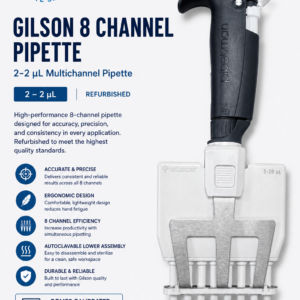 Gilson Pipetman 8-Channel Adjustable Micropipette (2–20 µL) – Refurbished